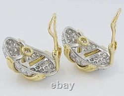 TIFFANY & Co Schlumberger Vintage Plat & 18K 6 ct Round Diamond Earrings Clip-on