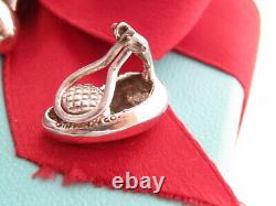 Tiffany & Co Silver Peretti Teardrop Bean Clip On Earrings Rare Vintage