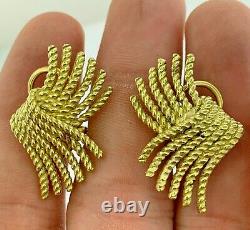Tiffany & Company Vintage Jean Schlumberger Rope Design 18K Yellow Gold Earrings