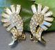 Unsigned Marcel Boucher Vintage Clip-On Earrings Estate Jewelry Pre-Owned Crysta
