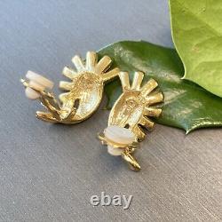 Unsigned Marcel Boucher Vintage Clip-On Earrings Estate Jewelry Pre-Owned Crysta