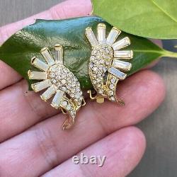 Unsigned Marcel Boucher Vintage Clip-On Earrings Estate Jewelry Pre-Owned Crysta