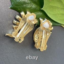 Unsigned Marcel Boucher Vintage Clip-On Earrings Estate Jewelry Pre-Owned Crysta