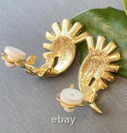 Unsigned Marcel Boucher Vintage Clip-On Earrings Estate Jewelry Pre-Owned Crysta