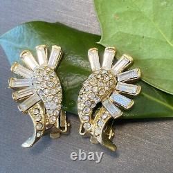 Unsigned Marcel Boucher Vintage Clip-On Earrings Estate Jewelry Pre-Owned Crysta