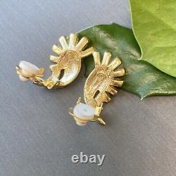 Unsigned Marcel Boucher Vintage Clip-On Earrings Estate Jewelry Pre-Owned Crysta