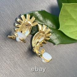 Unsigned Marcel Boucher Vintage Clip-On Earrings Estate Jewelry Pre-Owned Crysta