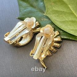 Unsigned Marcel Boucher Vintage Clip-On Earrings Estate Jewelry Pre-Owned Crysta