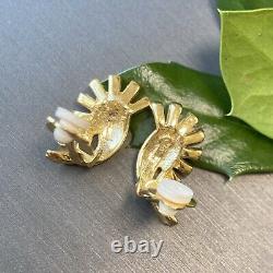 Unsigned Marcel Boucher Vintage Clip-On Earrings Estate Jewelry Pre-Owned Crysta