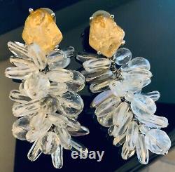 VINTAGE CLIP STATEMENT EARRINGS- France? ANDREW GN COUTURE Excellent Condition