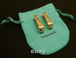 VINTAGE Women's TIFFANY & Co. 18K Yellow Gold Clip On J Hoop Earrings 16.5 Gr