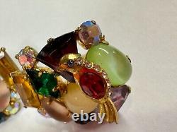 VIntage Earrings Clip On Bird Cabochon Germany US Zone 1940s-50s Signed