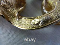VTG GIVENCHY runway CHUNKY gold link CHOKER NECKLACE with matching clip earrings