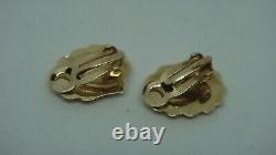 Vintage 14k Yellow Gold Shell Clip Earrings