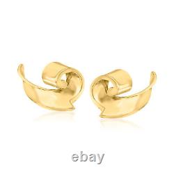 Vintage 14kt Yellow Gold Swirl Clip-On Earrings