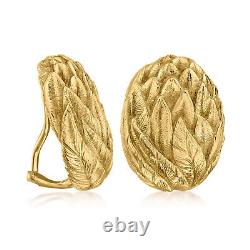 Vintage 18kt Yellow Gold Angela Cummings Feathers Clip-On Earrings