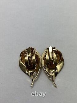 Vintage 1950's Clip On 14k Gold Earrings