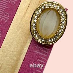 Vintage 1957 Chr. Dior Pat. 2733491 Swarovski Gold Plate Champagne Clip Earrings