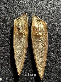 Vintage 1980's Givenchy Clip On Earrings Enamel ZEBRA HUGE 3 Signed NOS Others