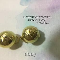 Vintage Authentic Tiffany & Co Paloma Picasso Kiss X Hammered 18k Gold Earrings