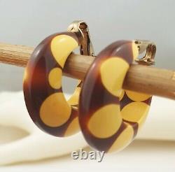 Vintage Bakelite Earrings Elkhaim Injection Dot Clip-Ons Clips Jewellery Hoops