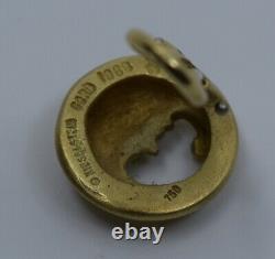Vintage Barry Kieselstein-Cord 18K Yellow Gold clip on Earrings half moon