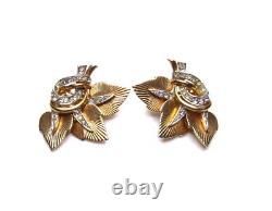 Vintage Boucher Rhinestone Earrings Clips