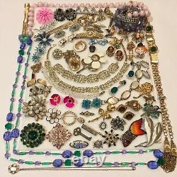 Vintage Bracelet Necklace Pin Jewelry Lot Trifari Coro Florenza Monet Jj +++