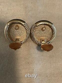 Vintage Burberrys Faux Pearl Clip Earrings