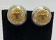 Vintage CHANEL Two-Tone CC Logo 96-A Clip On Earrings- Authentic