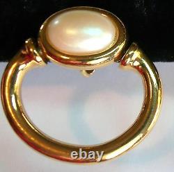 Vintage CHIC GOLD PLATED PEARL CLIP GIVENCHY EARRINGS Estate Jewelry