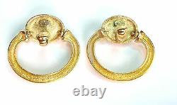 Vintage CHIC GOLD PLATED PEARL CLIP GIVENCHY EARRINGS Estate Jewelry