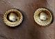 Vintage CHRISTIAN DIOR Gold-Tone Dome Clip-on Earrings Pre-owned, Free Shipping