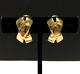 Vintage CHRISTIAN DIOR Gold X CLIP EARRINGS Couture Runway Criss Cross L109s
