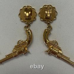 Vintage Chanel Gold Pistol clip on earrings