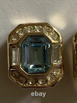 Vintage Christian Dior By Grosse Crystal Clip On Earrings