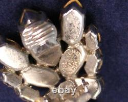 Vintage Christian Dior Marquise Rhinestone Drop Clip On Earrings Germany 1964