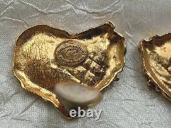 Vintage Christian LACROIX Clip-on Earrings Canework on the upper right corner
