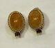 Vintage Ciner Pink Cabochon Clip-on Earrings IA