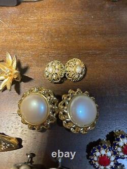 Vintage Clip Earrings Stunning Lot Of 12