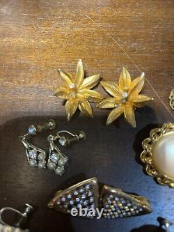 Vintage Clip Earrings Stunning Lot Of 12