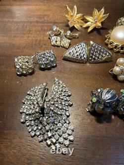 Vintage Clip Earrings Stunning Lot Of 12