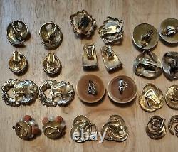 Vintage Clip On Earrings Lot (LCi, Avon, DON-LIN, Tifari, Etc.) 15 Pairs Total