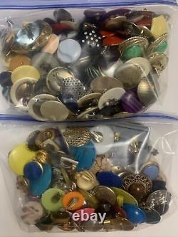 Vintage Clip On Earrings Lot Of 153 Gold/Silver Tone Art Deco Assorted Styles