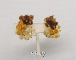 Vintage Coppola e Toppo Beaded Runway Statement Couture Clip Earrings