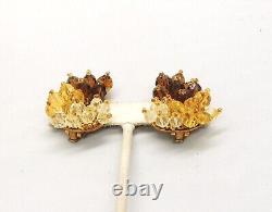 Vintage Coppola e Toppo Beaded Runway Statement Couture Clip Earrings