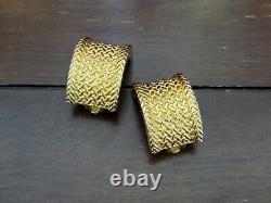 Vintage Dior Weave Pattern Clip-on Earrings