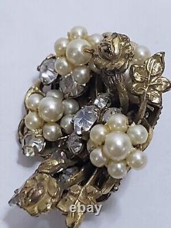Vintage Early Miriam Haskell Earrings Clip On Unsigned