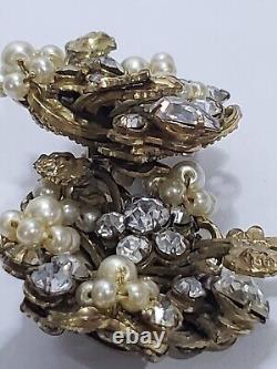 Vintage Early Miriam Haskell Earrings Clip On Unsigned