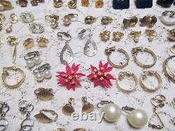 Vintage Earring Costume Jewelry 109 Clip Ons Lot XX